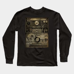 Vintage  Setup Audio HiFi Sound System MixedBlack white Long Sleeve T-Shirt